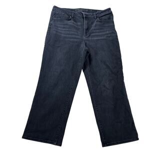 Chicos Black High Rise Straight Leg Crop Jeans Plus Sz 16